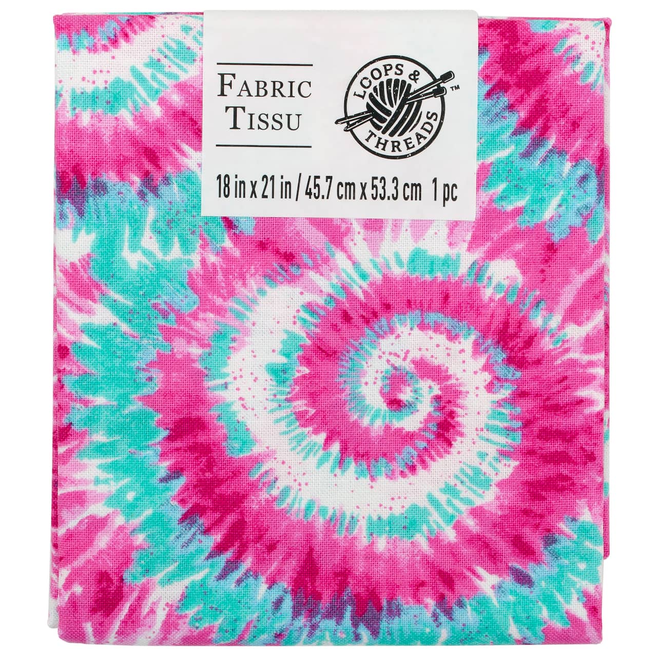 Loops & Threads Tie Dye Cotton Fabric Bundle - Pink & Blue - Each